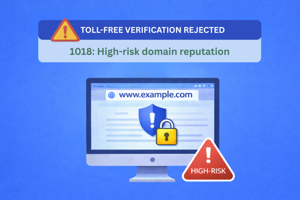1018: Toll Free verification rejection - High-risk domain reputation